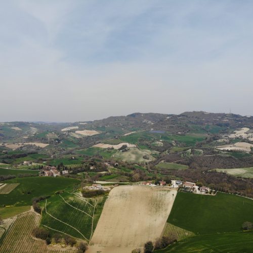 Veduta dall'alto delle colline in direzione Pesaro
